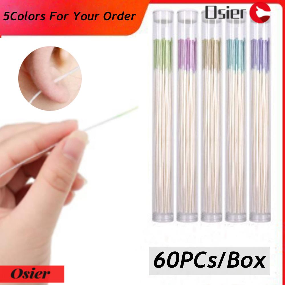 Hộp 60 Cái Dụng Cụ Vệ Sinh Khuyên Tai 1 Lần Màu Sắc Xanh Lá / Xanh Dương / Tím Cho Nam Và Nữ