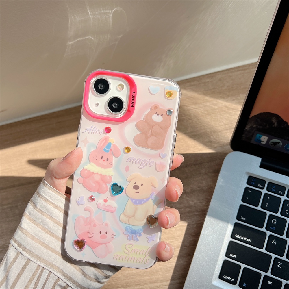 Ốp Điện Thoại TPU Mềm Trong Suốt Họa Tiết Gấu Hoạt Hình Chống Rơi Cho iPhone 14 13 12 11 Pro Max