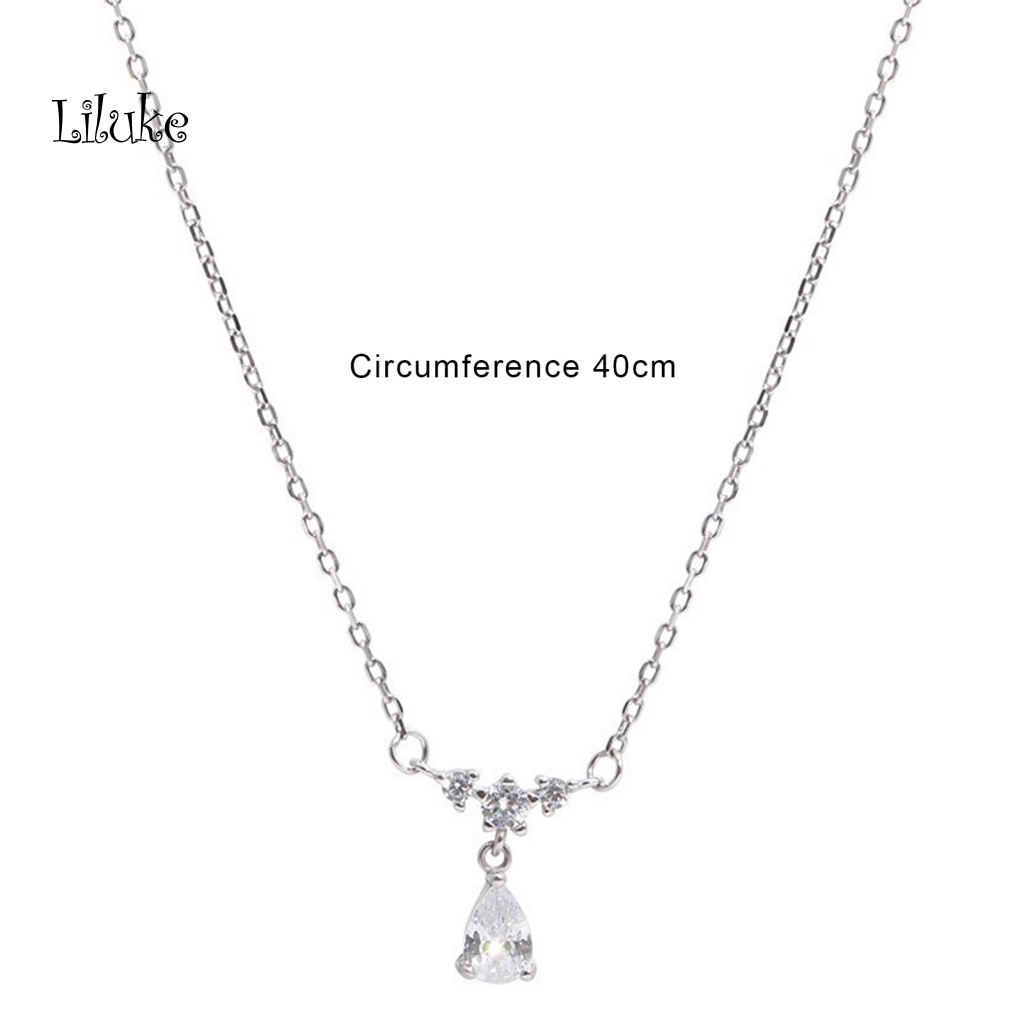 Vòng cổ Dáng Dài Mặt Hình Giọt Nước Đính Đá Xinh Xắn Thời Trang