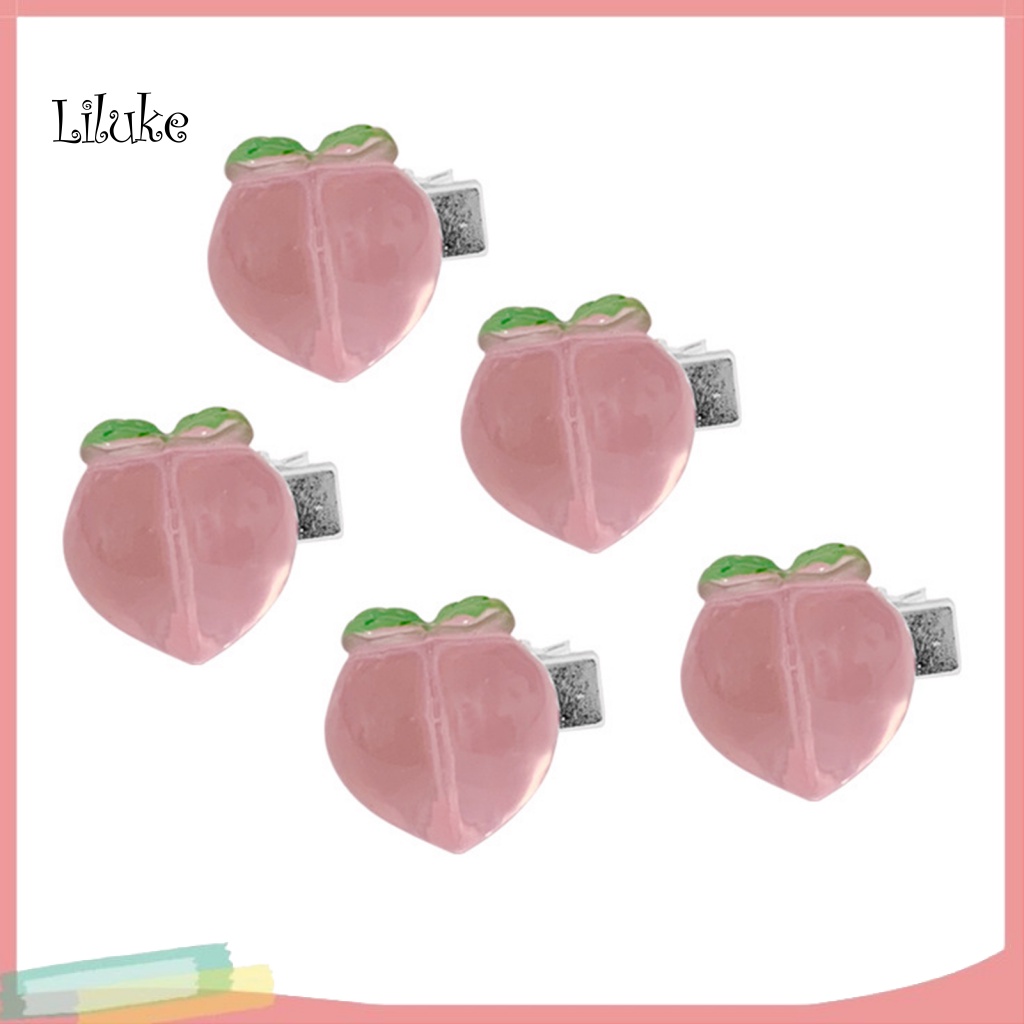 Bộ 1 / 5 Kẹp Tóc Kim Loại Chống Trượt Đính Hoa Dễ Thương