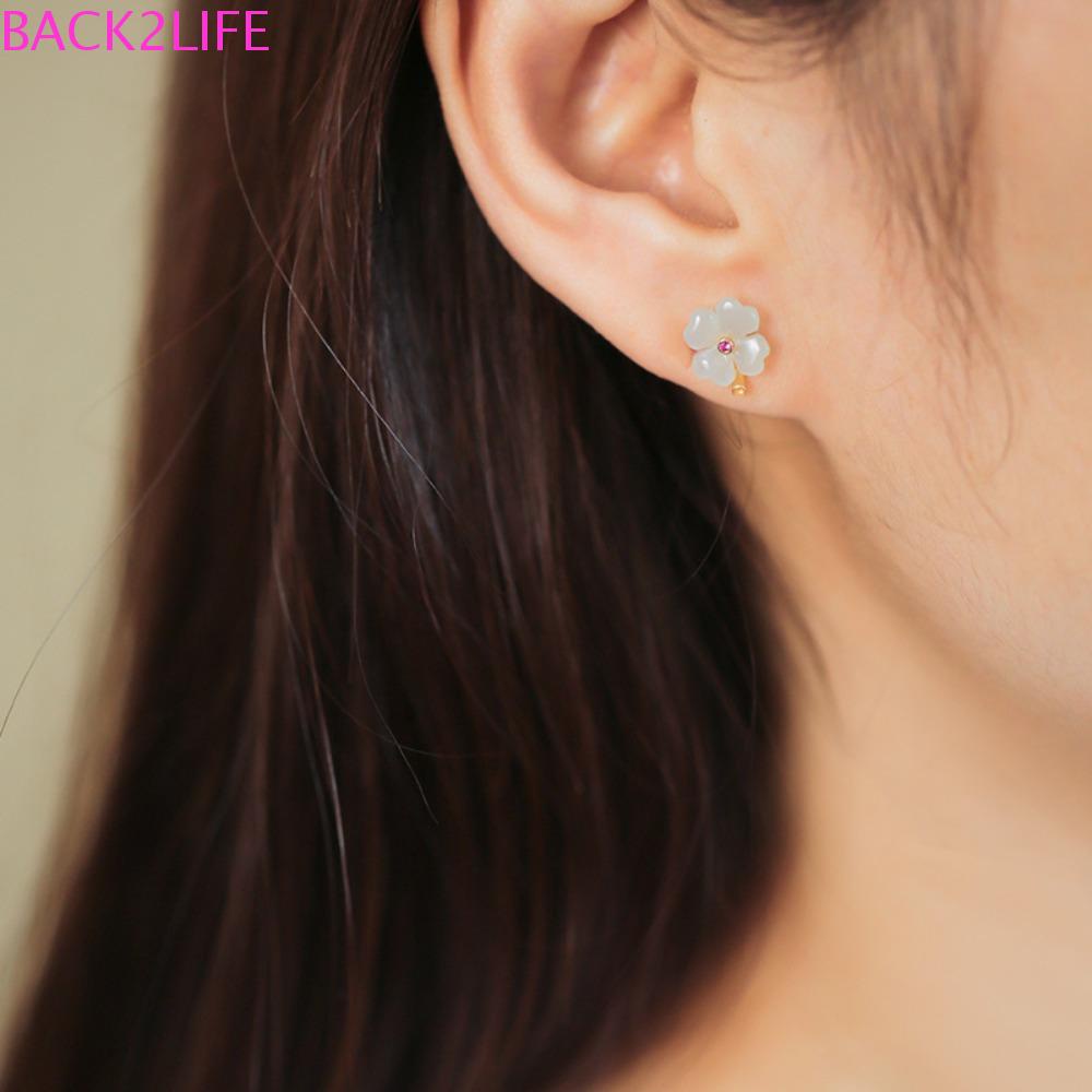 Bông Tai Dạng Kẹp Hình Hoa Phong Cách Pháp Cổ Điển Sang Trọng Thời Trang Cho Nữ 2Lilife