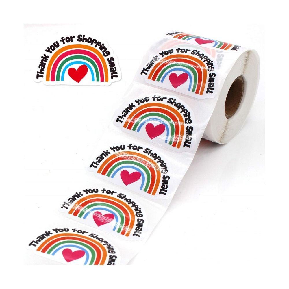 Cuộn Miếng Dán Tự Dính In Chữ Thank You 1.4 X 2.3IN Dùng Trang Trí Đa Năng Tiện Dụng