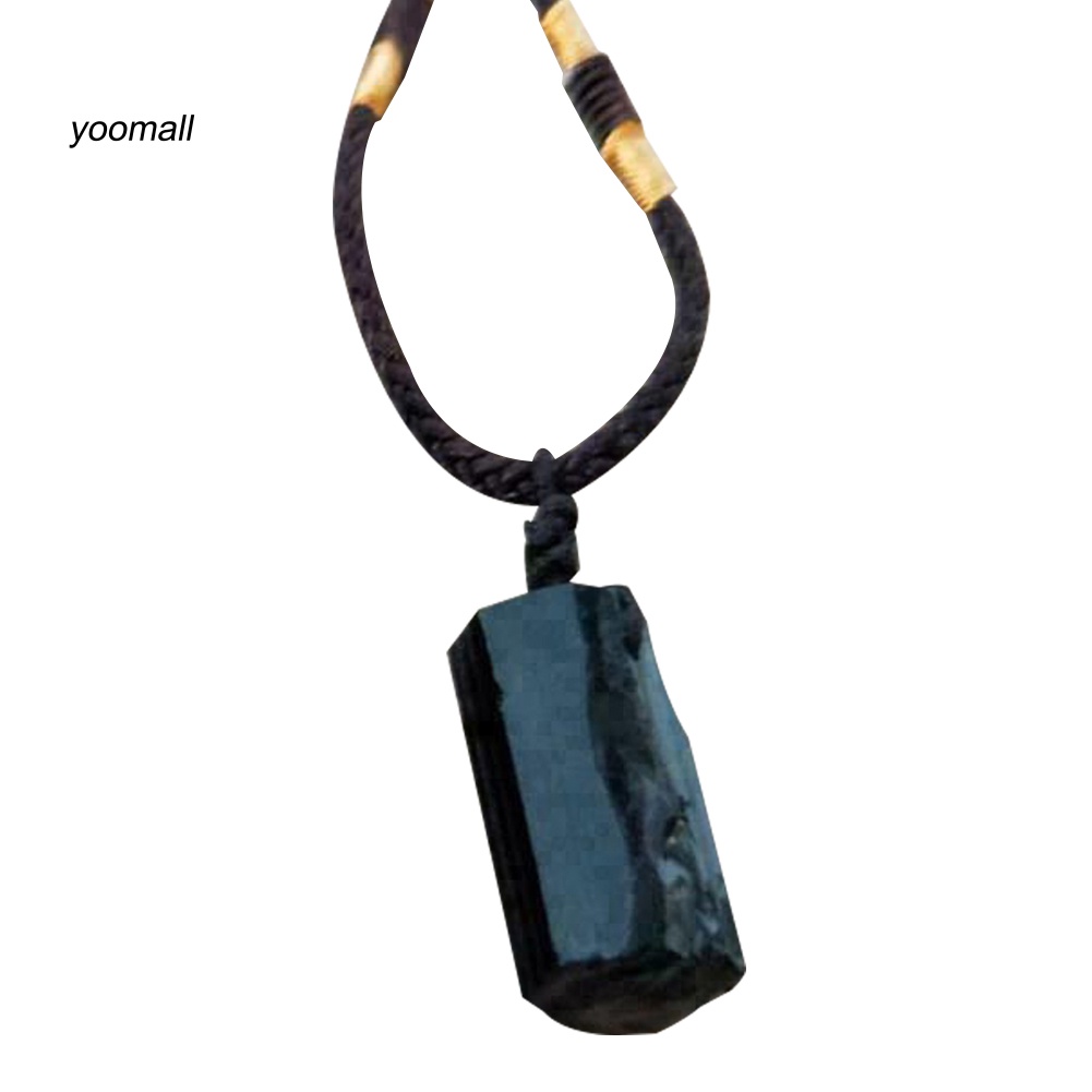 Vòng cổ Mặt Đá Tourmaline Nhân Tạo Màu Đen Thời Trang