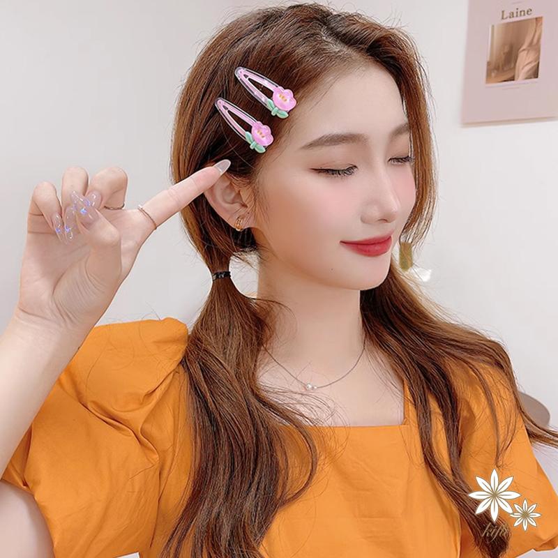 Kẹp Tóc BB Trong Suốt Họa Tiết Hoa Dễ Thương