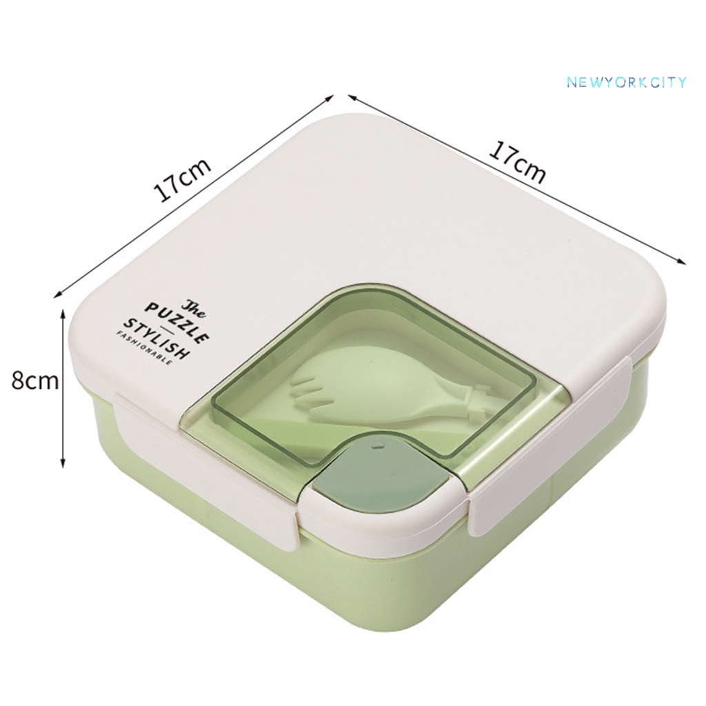 Bộ Hộp Đựng Thức Ăn Trưa CY-1 Dung Tích Lớn Chống Rò Rỉ Kèm Muỗng Phân Ngăn An Toàn Cho Trường Học / Dã Ngoại