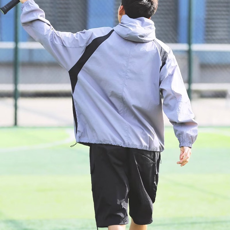 Áo Khoác Chống Nắng UV Dáng Rộng Màu Sắc Tương Phản Phong Cách Thể Thao Thời Trang Cho Nam