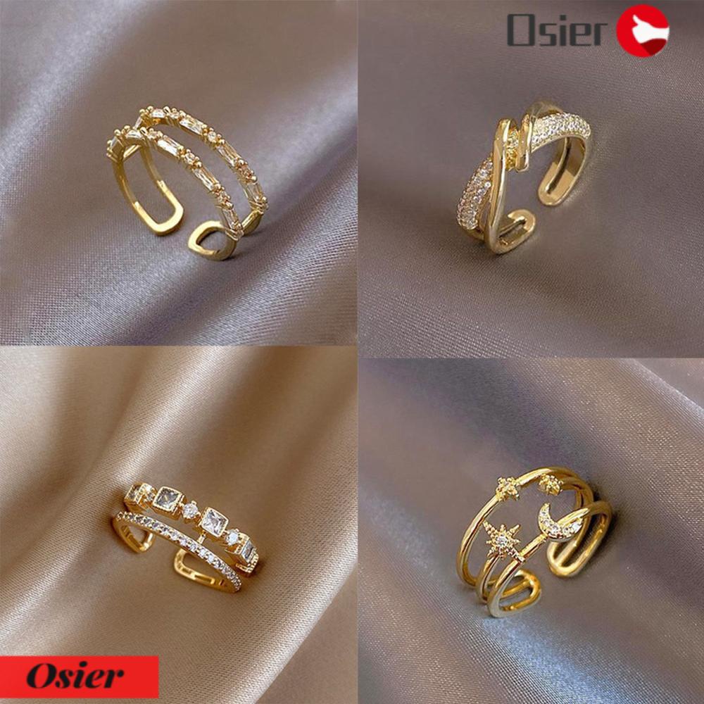 Nhẫn Hở Hai Lớp Phong Cách Gothic Sang Trọng 1 Cái