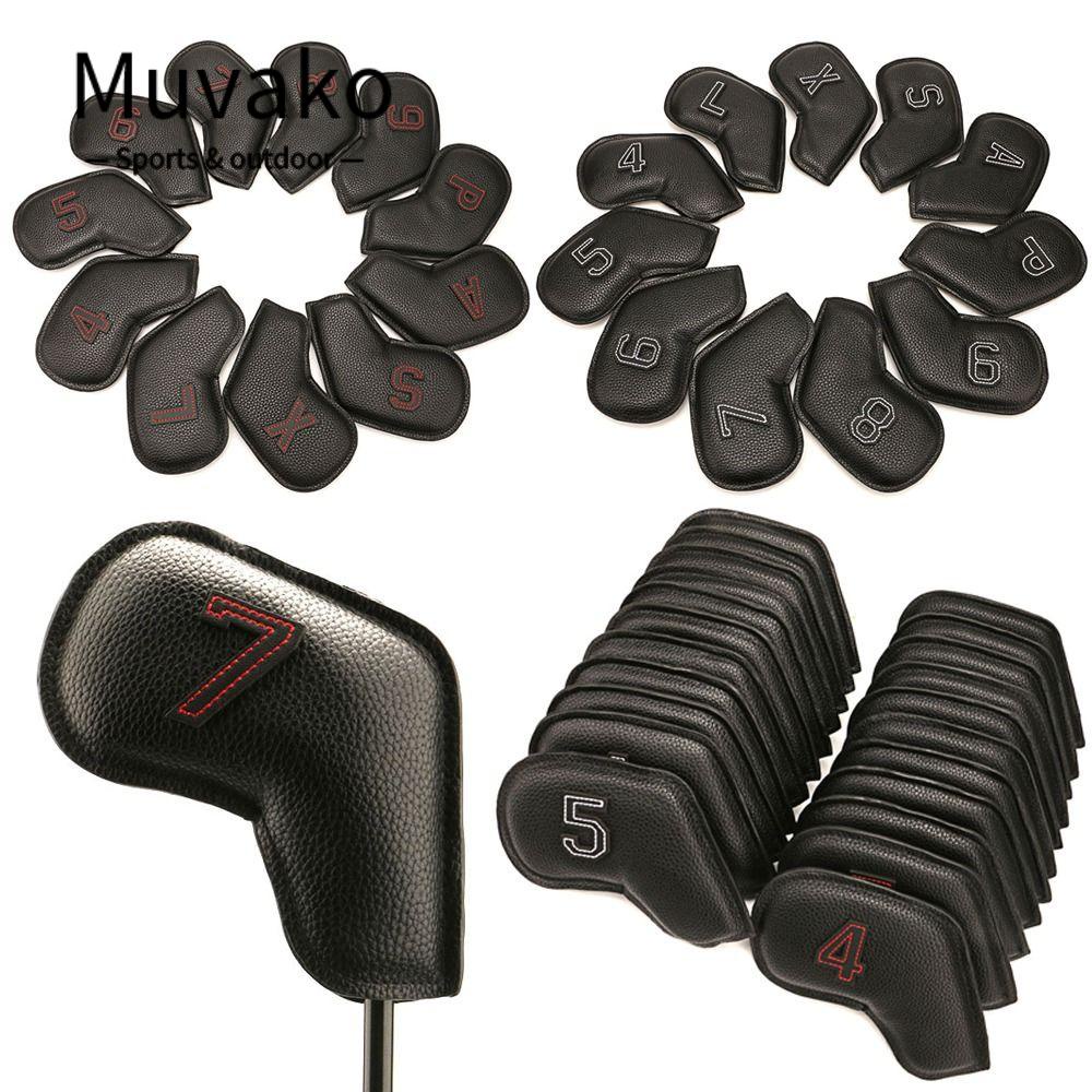 MUVAKO Set 11 Vỏ Bọc Đầu Gậy Đánh Golf Bằng PU Cổ Dài