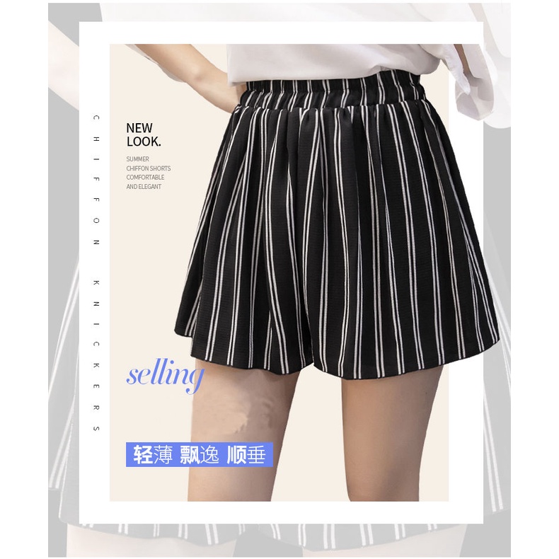 Quần Short Voan Ống Rộng In Họa Tiết Phong Cách Mới Mùa Hè Cho Nữ