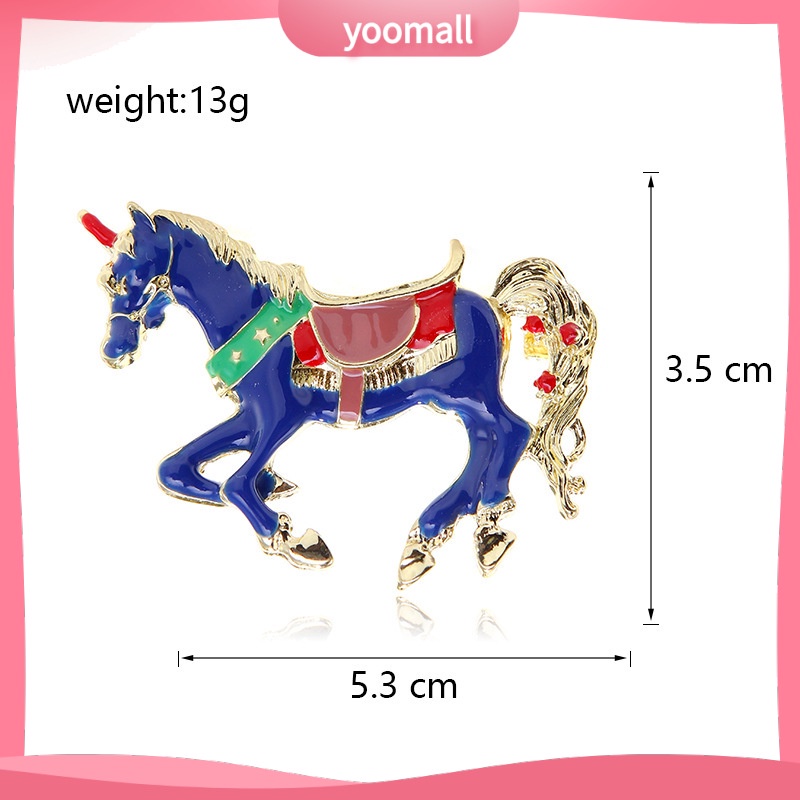 [YM] Ghim Cài Áo Hình Ngựa May Mắn Sơn Dầu Thời Trang Và Phổ Biến Cho Nam Và Nữ