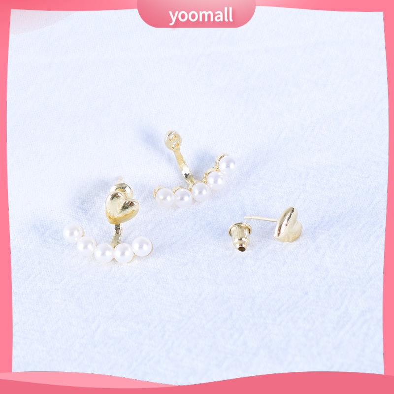 [YM] Cặp Bông Tai Ngọc Trai Hình Trái Tim Sang Trọng Cá Tính Hợp Thời Trang Nhẹ Nhàng Dành Cho Nữ