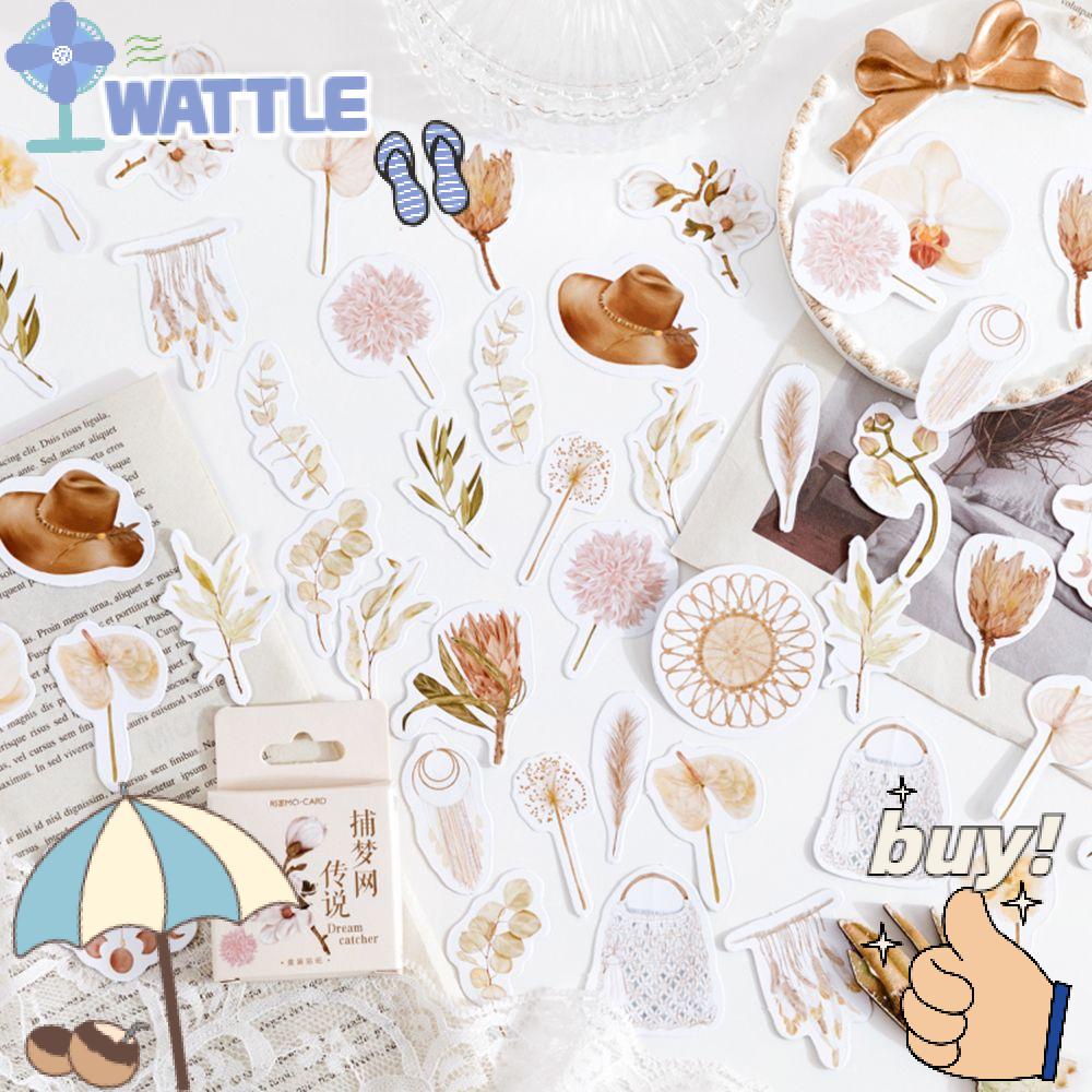 WTTLE Bộ 46 Sticker Dán Trang Trí Nhật Ký DIY Hình Cây Cối