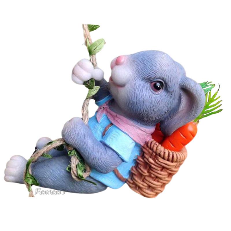 [Fenteer1] Tượng Thỏ Điêu Khắc Cao Cấp Treo Sân Vườn Ngoài Trời Cho Sân Vườn