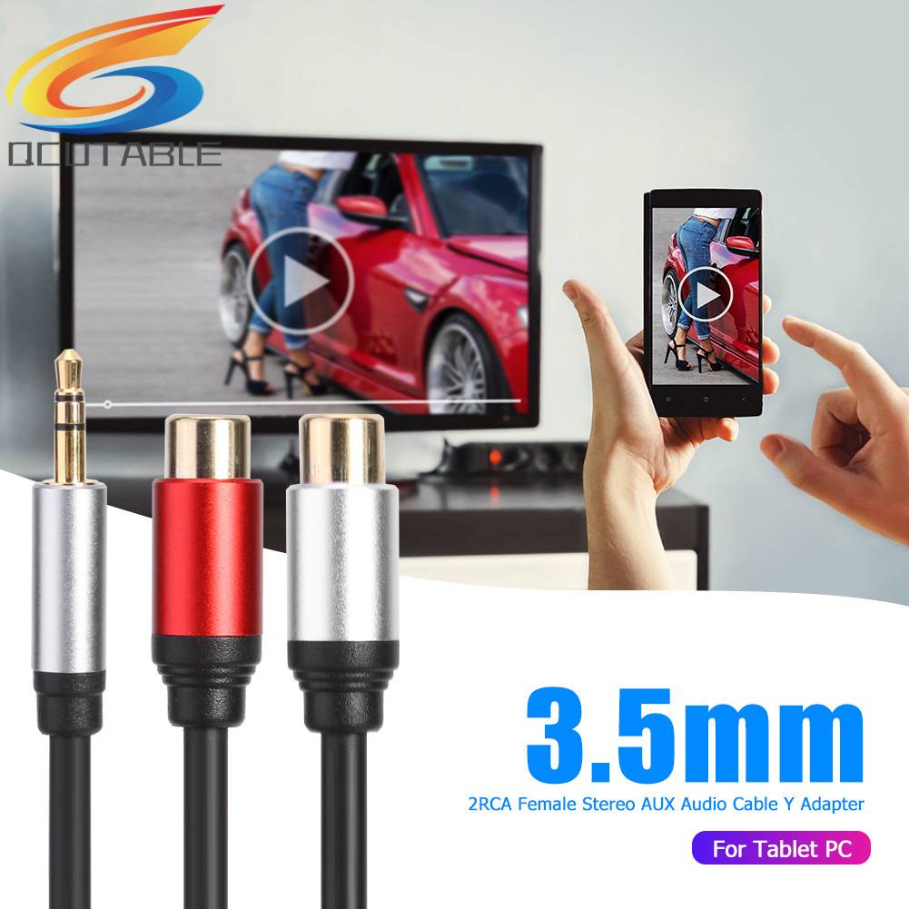 Cáp ChuyểN ĐổI Âm Thanh Chữ Y 3.5mm ĐầU CắM Sang Lỗ CắM 2RCA Cho MáY TíNh BảNg