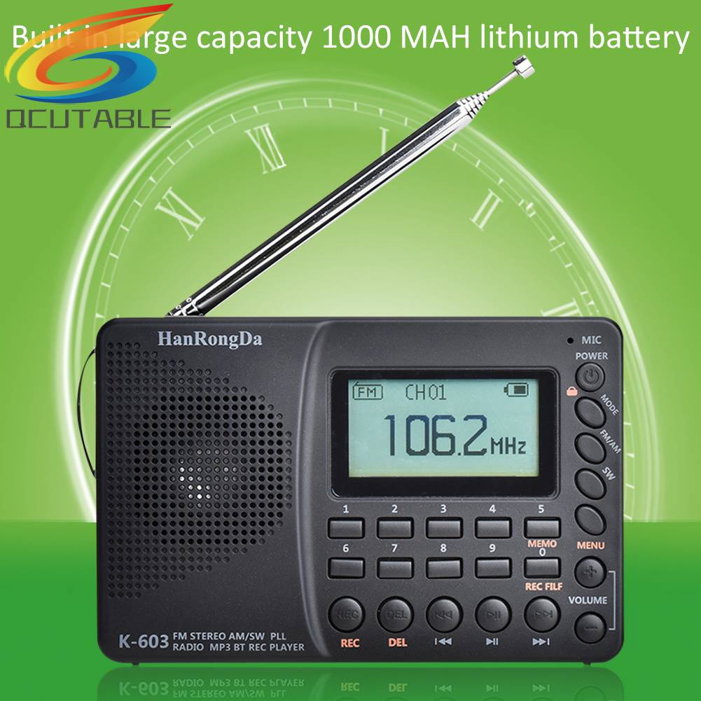 Radio AM FM SW Kỹ Thuật Số Cổng Sạc USB Hỗ Trợ Thẻ TF