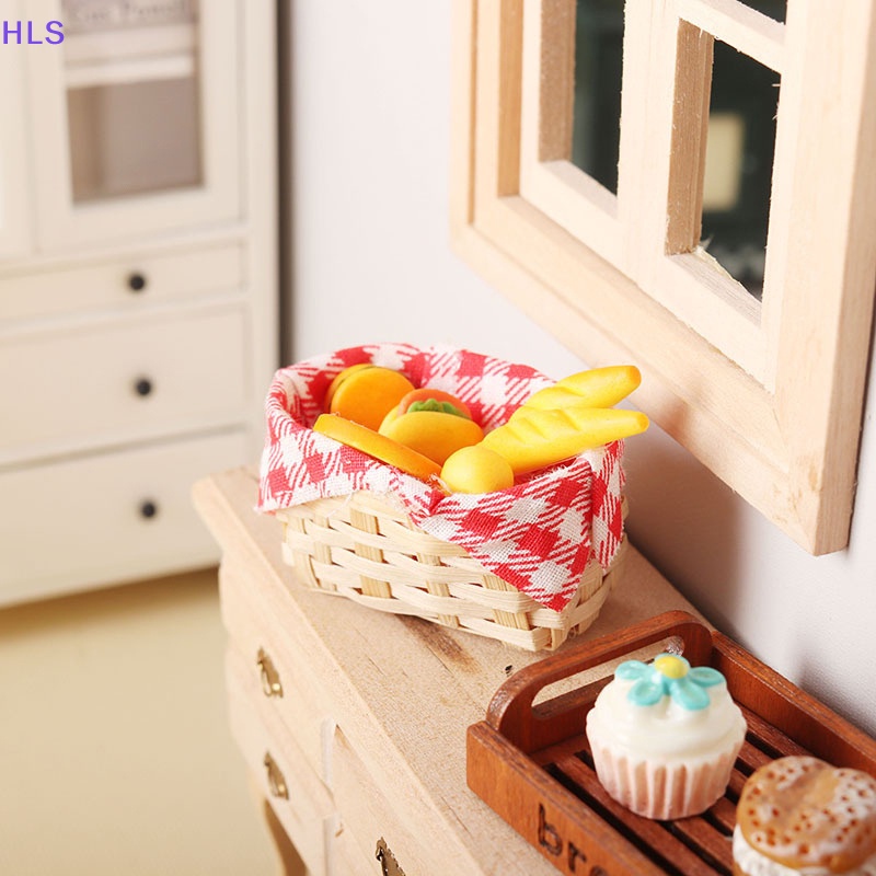 Mô Hình Rổ Bánh Mì Hamburger Tỉ Lệ 1: 12 Trang Trí Nhà Búp Bê