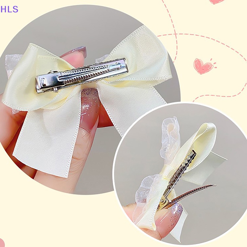 Kẹp Tóc Nơ Lưới Thời Trang Ngọt Ngào Cho Bé Gái