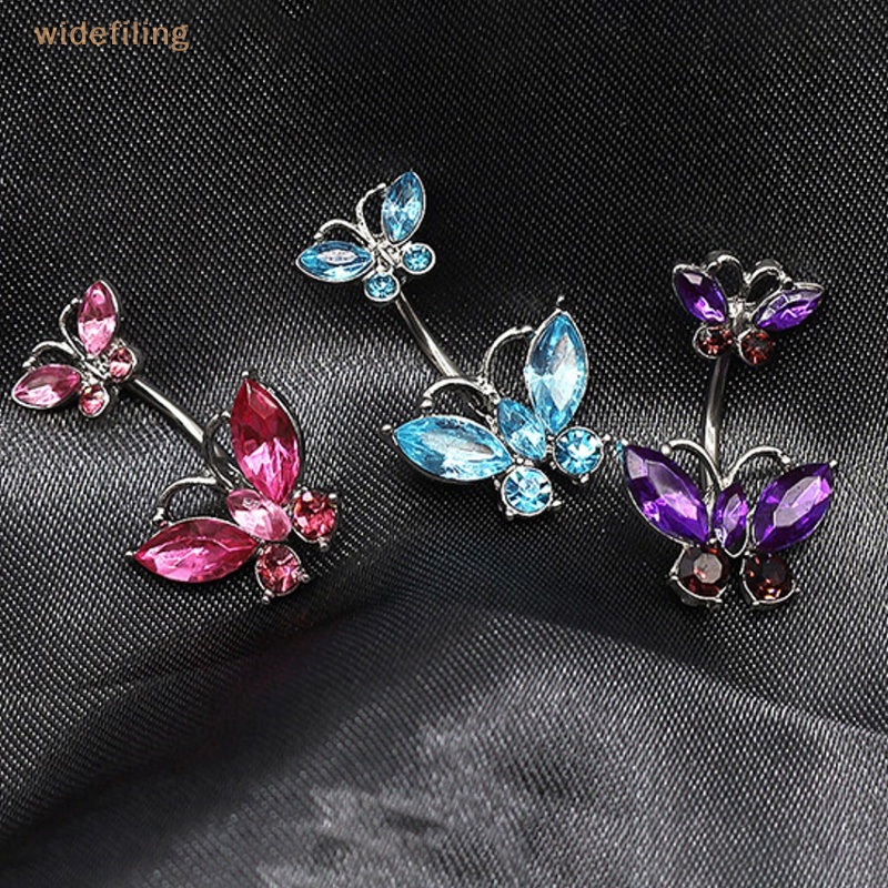 Khuyên Rốn Hình Bướm Mặt Kính Lấp Lánh