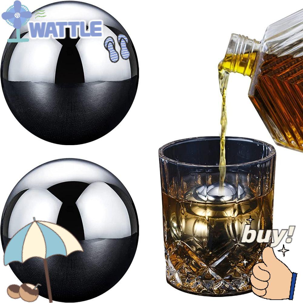 WTTLE Set 2 Viên Đá Viên Bằng Thép Không Gỉ Dùng Uống Whiskey