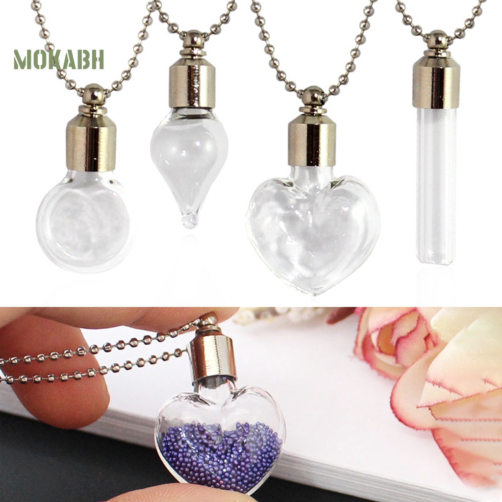 Vòng cổ Mặt Lọ Thủy Tinh Trong Suốt Chống Rò Rỉ Có Thể Đổ Đầy Thời Trang Cho Nam Và Nữ