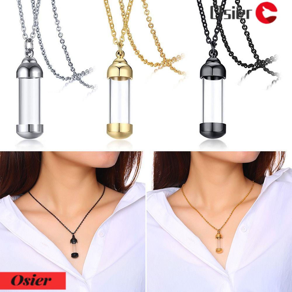 OSIER1 Vòng cổ Mặt Hình Lọ Điều Ước Có Nắp Vặn May Mắn