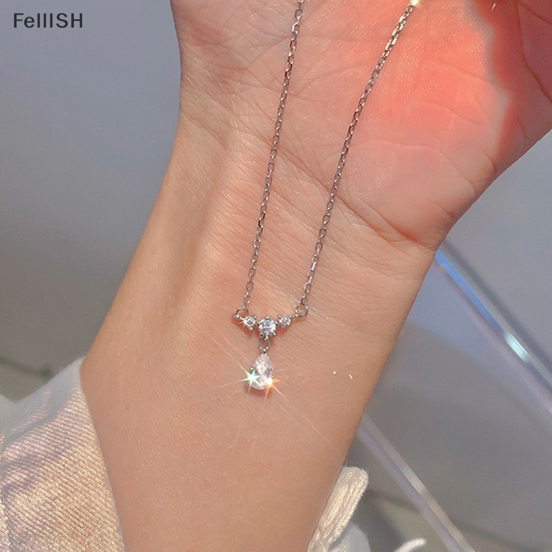 Vòng cổ Mặt Hình Giọt Nước Đính Đá Nhỏ Đơn Giản Thời Trang Dành Cho Nữ 439br