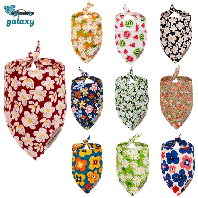 Galaxy Khăn Choàng Cổ Tam Giác Họa Tiết Hoa Xinh Xắn Cho Thú Cưng