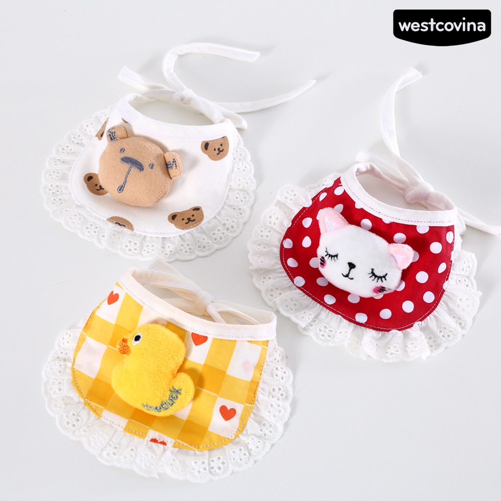 [COD]♞Yếm Đeo Cổ Bằng Vải Cotton Chống Mài Mòn In Hoạt Hình Dễ Thương Dành Cho Thú Cưng