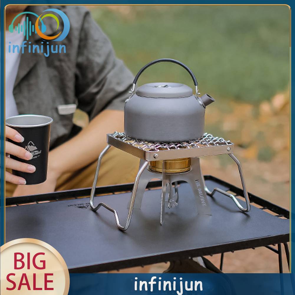 Khung Gắn Bếp Cồn Bằng Thép Không Gỉ Tiện Dụng Mang Theo Du Lịch Dã Ngoại