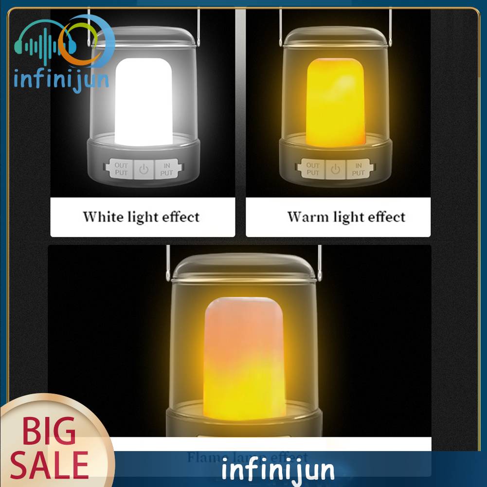 Đèn Cắm Trại 3 Bánh Răng 1500mAh Cổng USB / Type-C Chống Nước Có Thể Sạc Lại