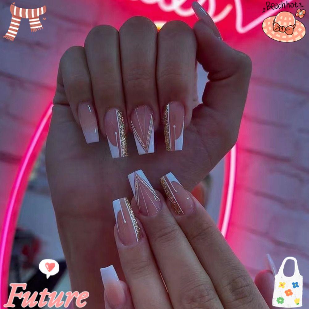 FUTURE Bộ 24 Móng Tay Giả Che Phủ Toàn Diện Tháo Rời Được DIY