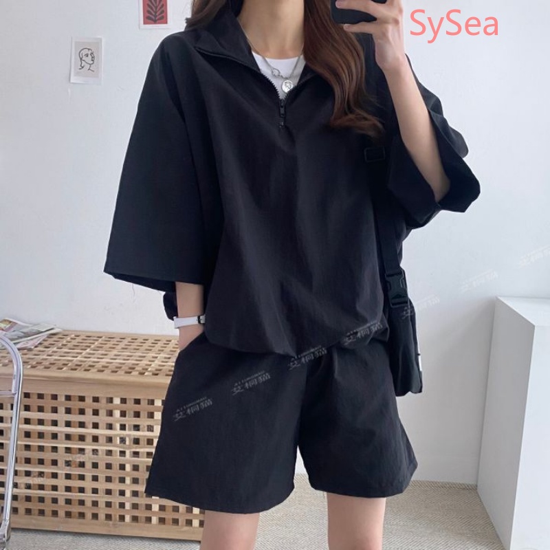 Set Áo Thun Ngắn Tay + Quần Short Thể Thao Thời Trang Nữ