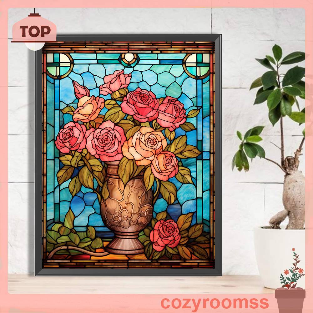 Bộ Tranh Đính Đá 5D Toàn Diện Họa Tiết Hoa Hồng Độc Đáo DIY Dùng Trang Trí Nhà Cửa