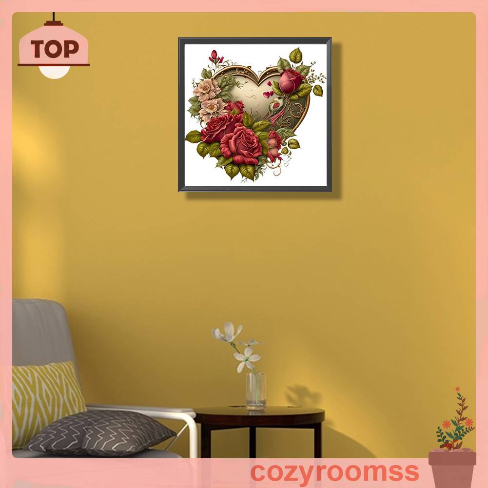 Tranh Đính Đá Kim Cương Toàn Bộ 5D DIY Hình Vẽ Hoa Tình Yêu