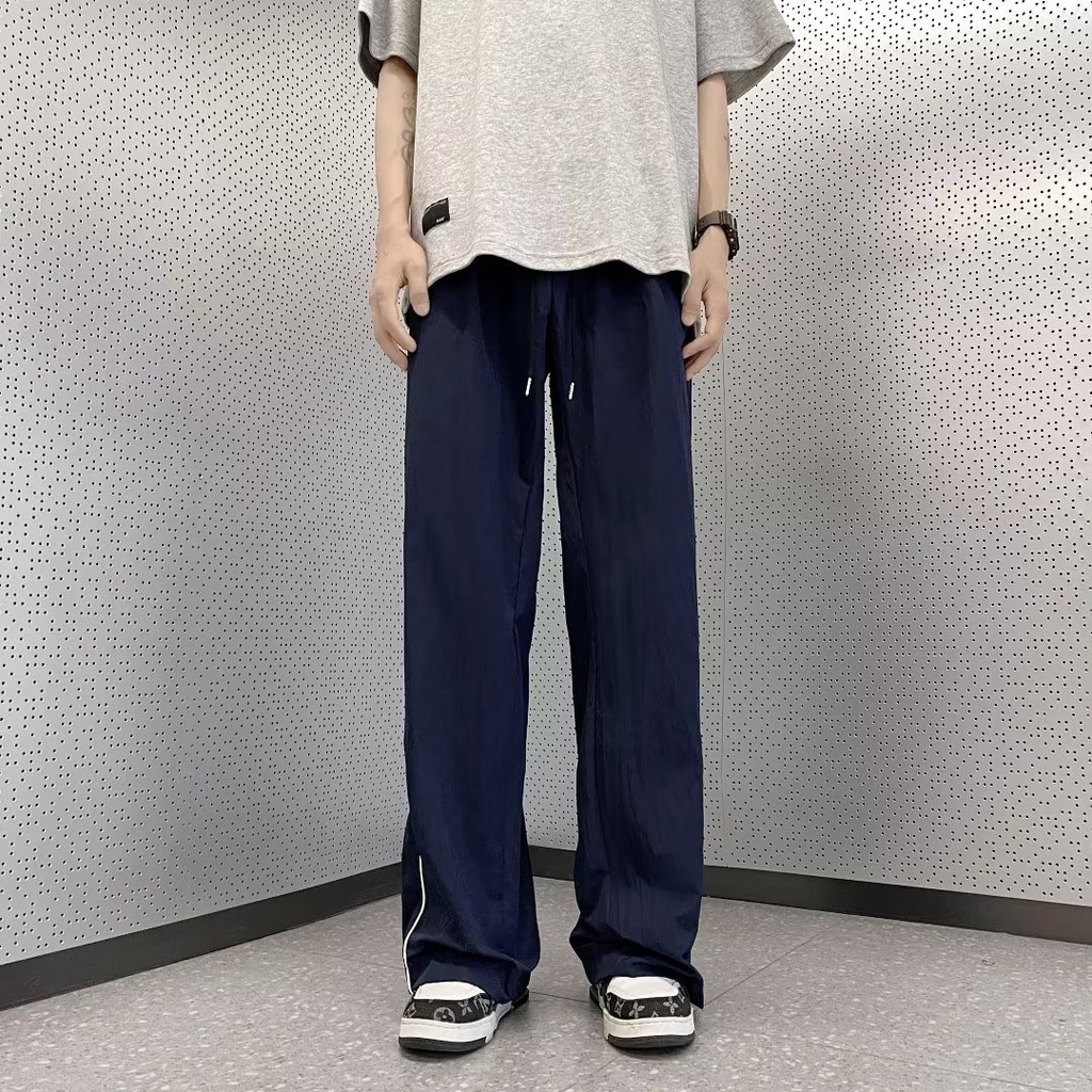 Quần Thể Thao Ống Rộng Họa Tiết Kẻ Sọc Phong Cách Retro Mỹ 0123start Dành Cho Nam Nữ