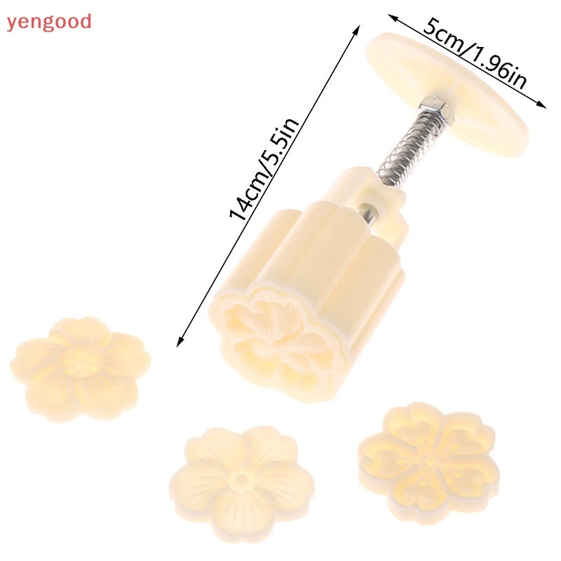 Set 4 Khuôn Làm Bánh Trung Thu Dạng Nhấn Hình Hoa Anh Đào 3D