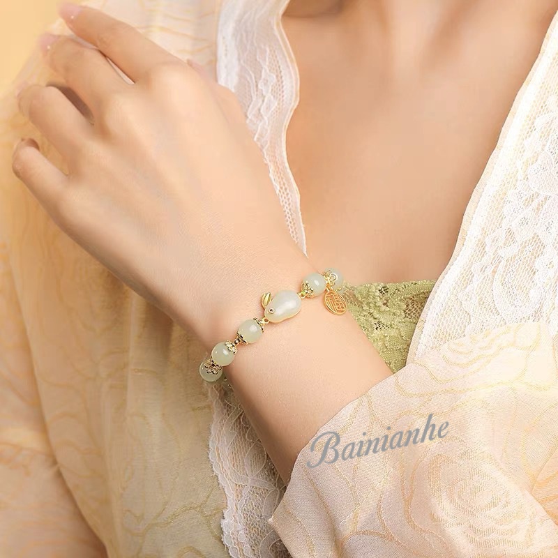 Vòng Tay Đá Ngọc Bích Phong Cách Trung Hoa Kiểu Mới Cho Nữ