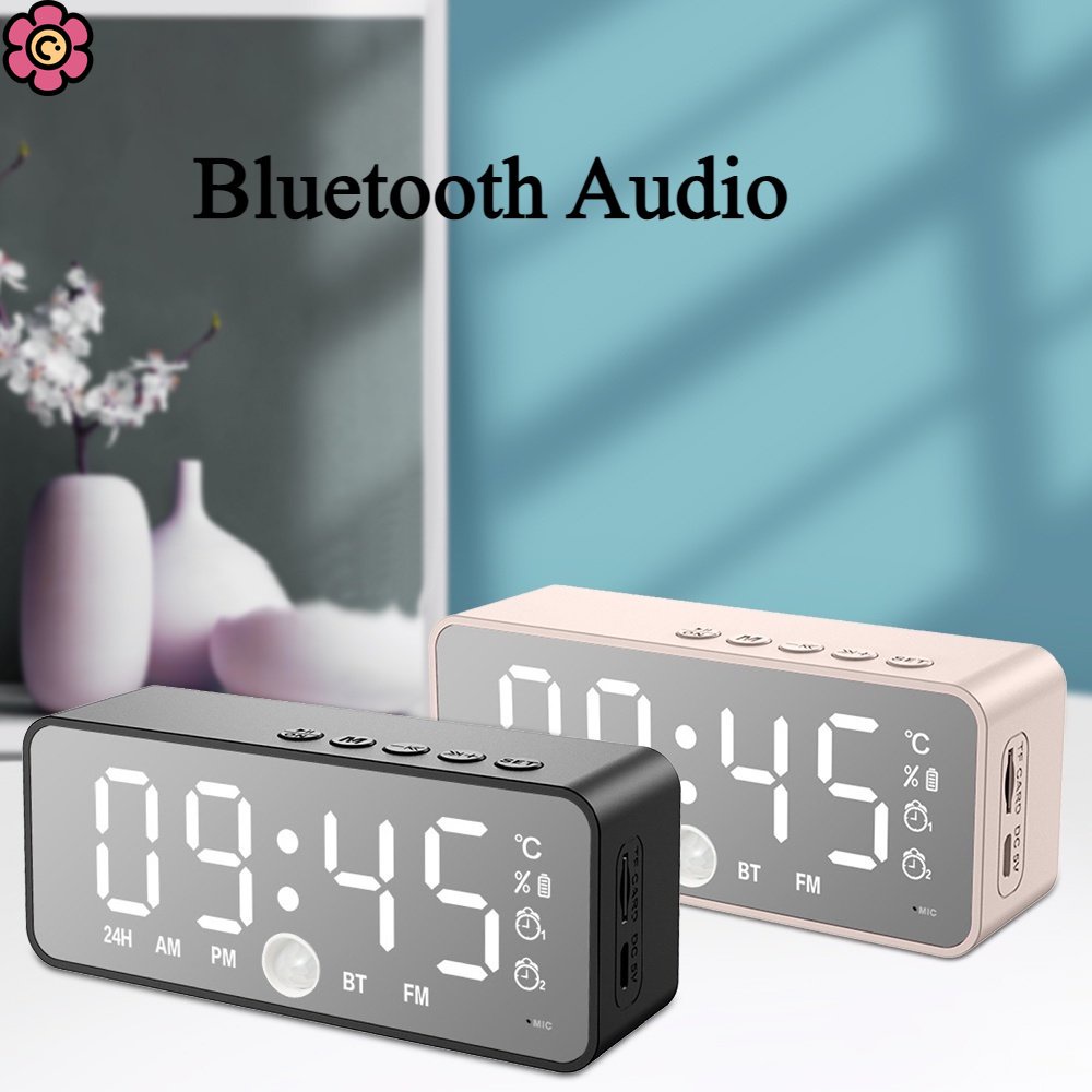 Đồng Hồ Báo Thức Kỹ Thuật Số Để Bàn Có Đèn LED Hiển Thị Nhiệt Độ Và Điều Khiển Giọng Nói Tiện
