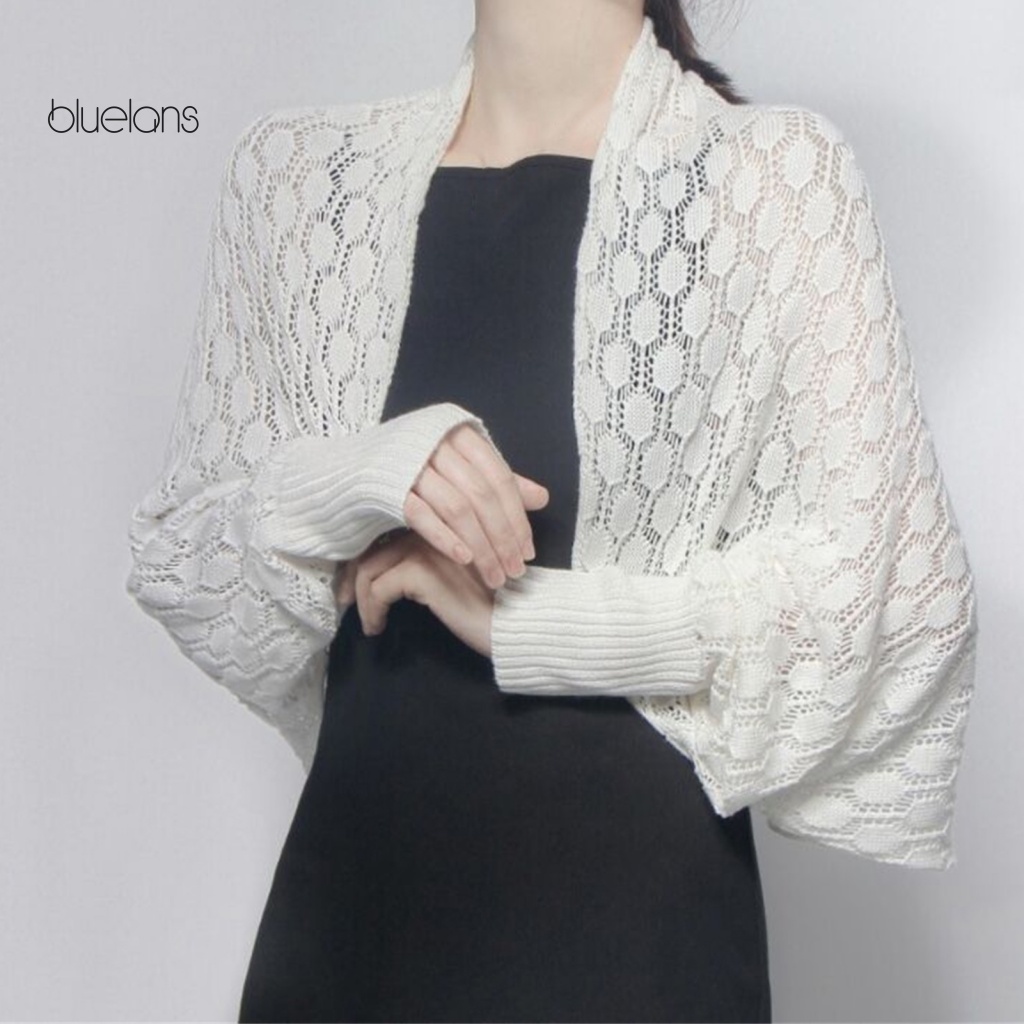 Bluelans Áo Choàng Cardigan Vải Mềm Tay Dài Hở Xuyên Thấu Màu Trơn Dễ Phối Đồ Chống Nắng Mùa Hè Cho Nữ Mặc Ở Nhà