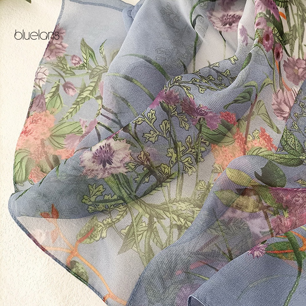 Khăn Choàng Mỏng Xuyên Thấu Chống Nắng Thoáng Khí In Họa Tiết Hoa Cho Nữ