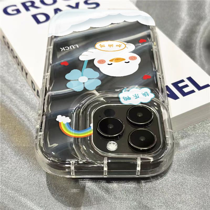 Ốp Điện Thoại Mềm Trong Suốt Họa Tiết Vịt Trắng Dễ Thương Cho Iphone 14Promax 1312 / 11 7 / 8plus xr / sins RSVR