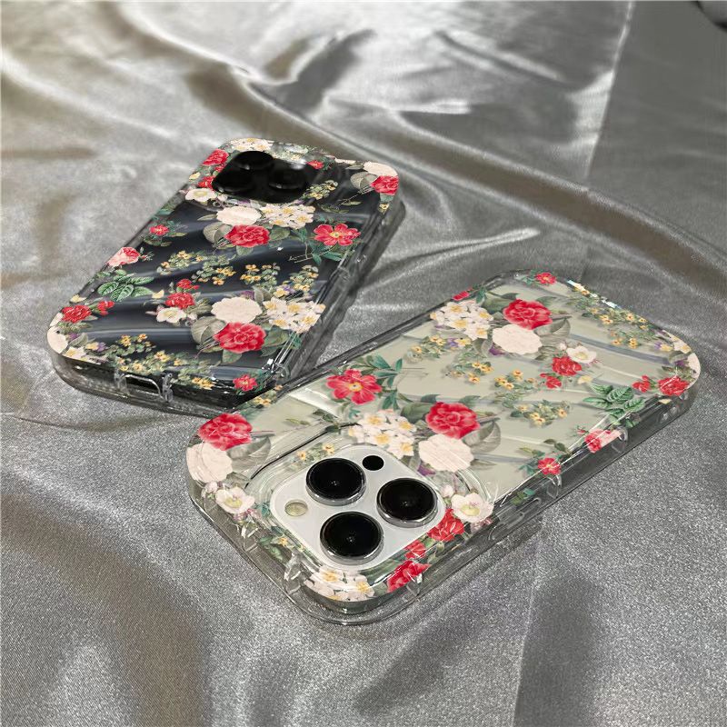 Ốp Điện Thoại Mềm Trong Suốt Họa Tiết Hoa Retro Cho Iphone 7 Xr Plussins 8I 14 Pro Max 1312 / 11 / 8GT5