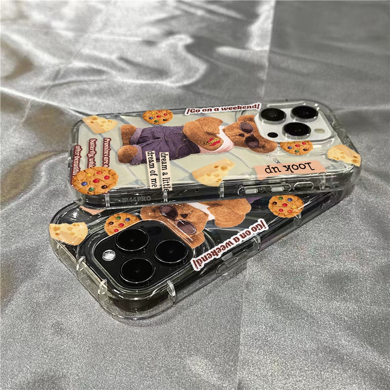 Ốp Điện Thoại Mềm Trong Suốt In Hình Gấu Nhỏ Dễ Thương Cho iPhone14promax11 8 1312 / xr Qi P9E3