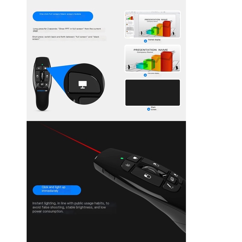 Chuột Bay mini Không Dây 2.4g Điều Khiển Từ Xa Cho Máy Tính / tv Thông Minh android