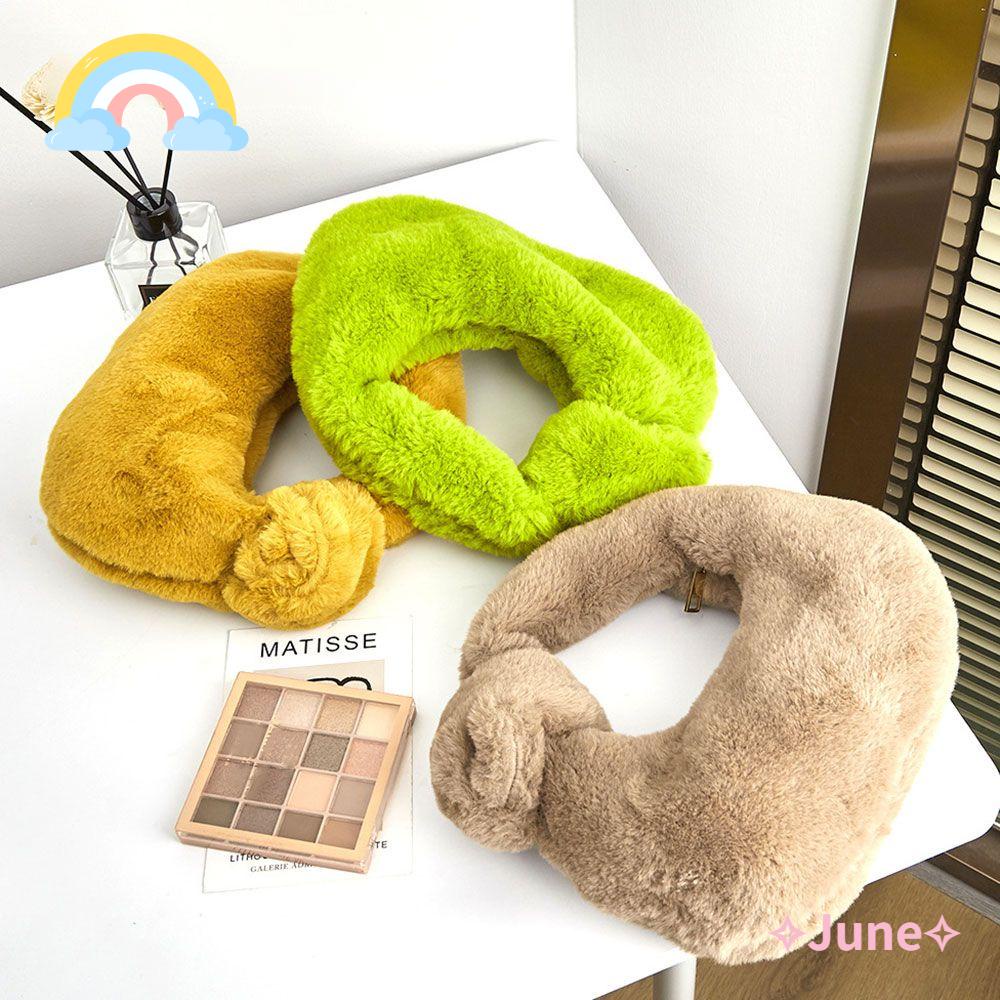 JUNE Túi Lông Đựng Mỹ Phẩm Xách Tay Thiết Kế Đơn Giản Tiện Dụng