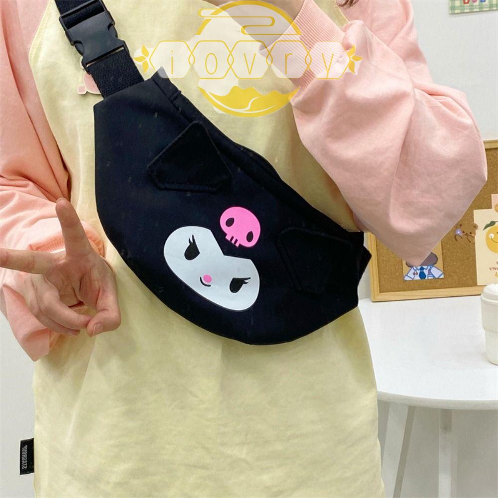 Túi Đeo Chéo Ngực Đựng Tiền Xu Chất Liệu Canvas Hình Cinnamoroll Cho Nữ