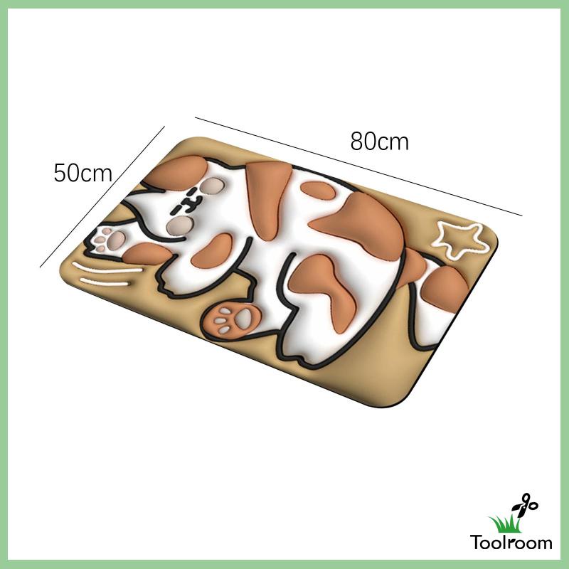 Thảm Chùi Chân Mềm Mại Thấm Hút Tốt Họa Tiết Hoa Trang Trí Cửa Trước Cửa Phòng Tắm