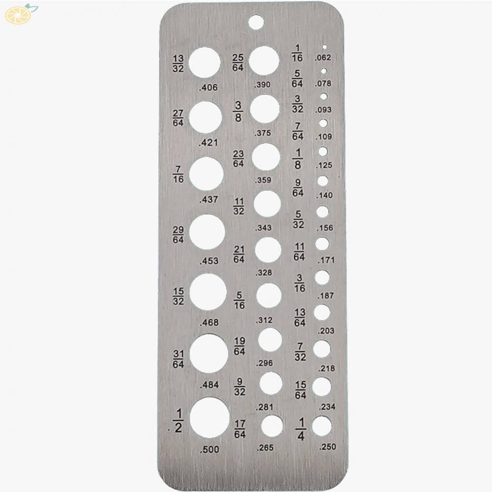 【VARSTR】Drill Gauge Easy Hanging Silver Stainless Steel Sturdy Workshop Equipments