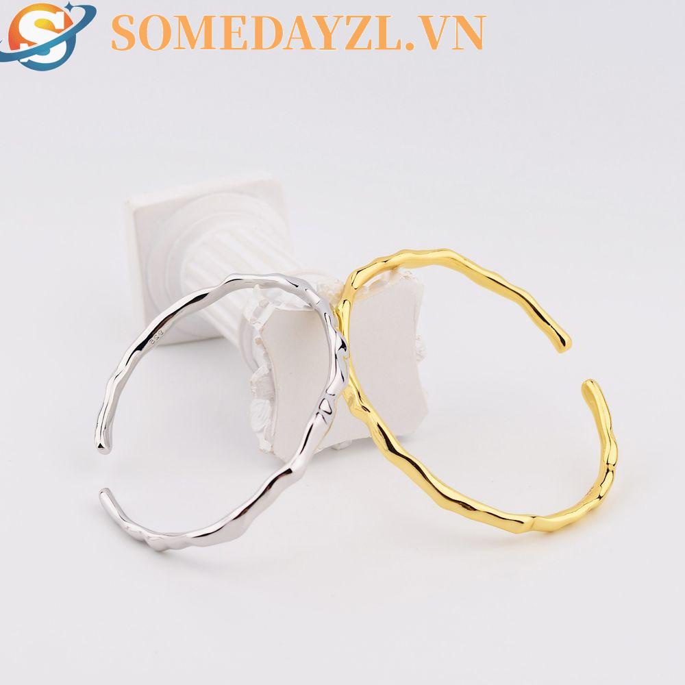 SOMEDAYZL Vòng Đeo Tay Dạng Hở Trơn Màu Đơn Giản Dành Cho Nam Và Nữ