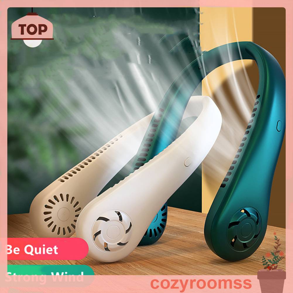Quạt Thể Thao Mini Không Cánh Sạc USB 1200mah Đeo Cổ Tiện Dụng